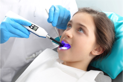 Child having sealants applied Dental Sealants