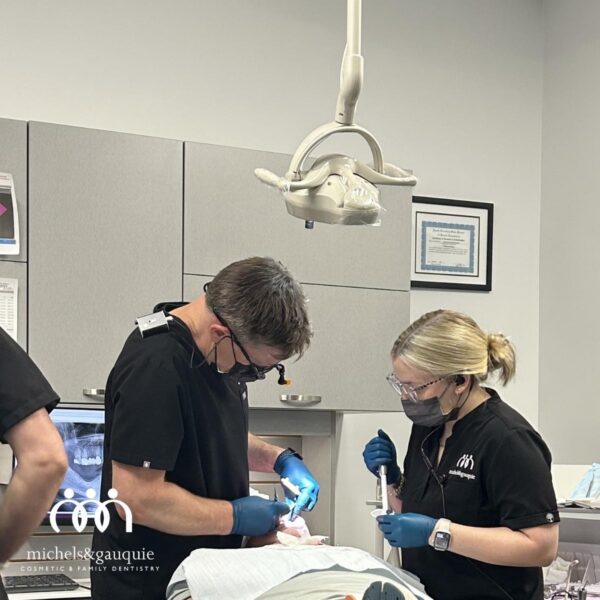 Dental team providing emergency dental abscess treatment for a patient in Greenville, NC